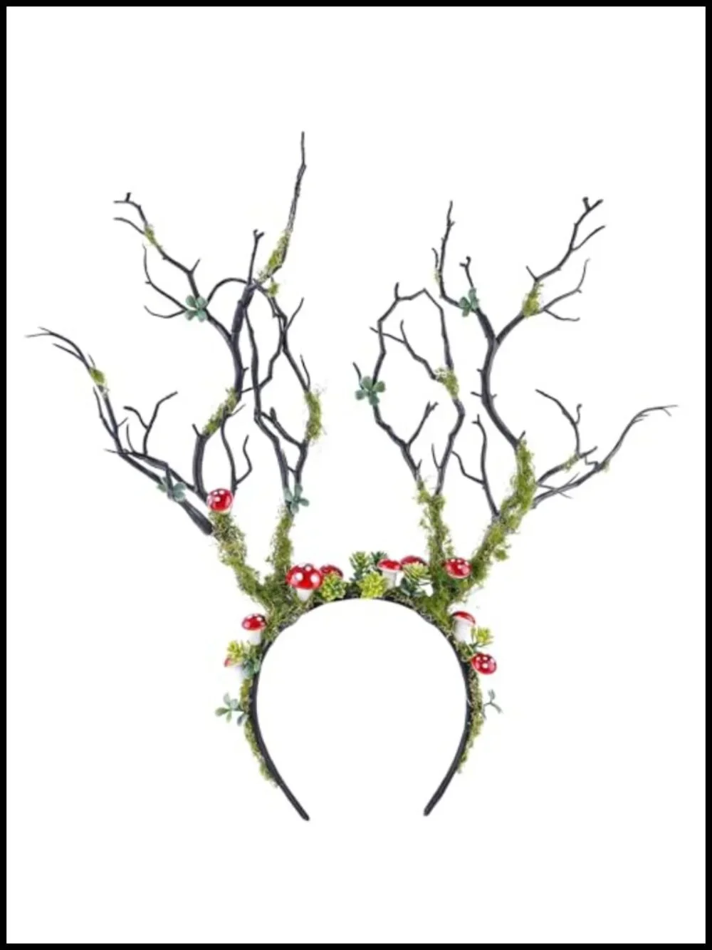 Handmade Forest Branch Headband with Mushroom Decor for Renaissance Cosplay